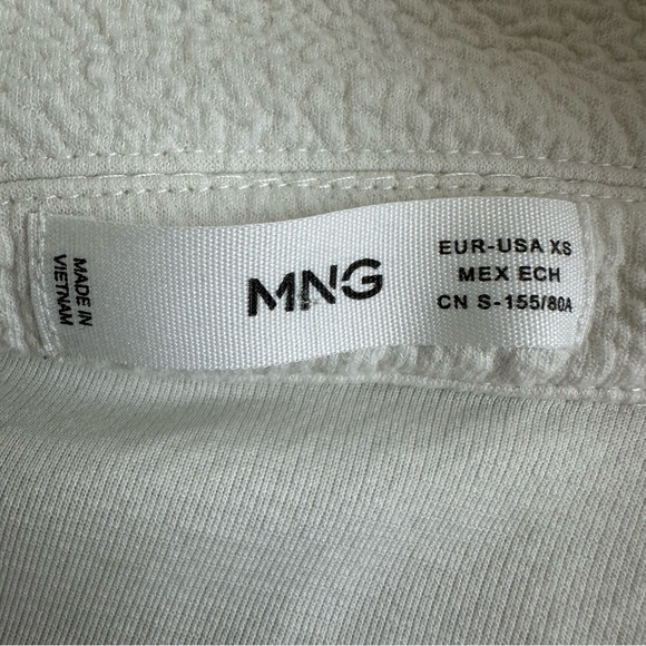 Mango MNG Between Season Jacket Mottled White XS Oversized Shacket Layering Coat - Picture 8 of 10